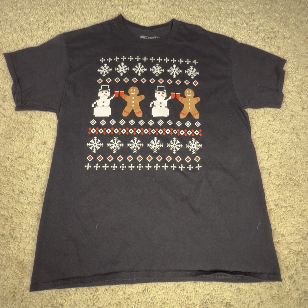 Riot Society Holiday Party Mens‎ Black T-shirt Size Large